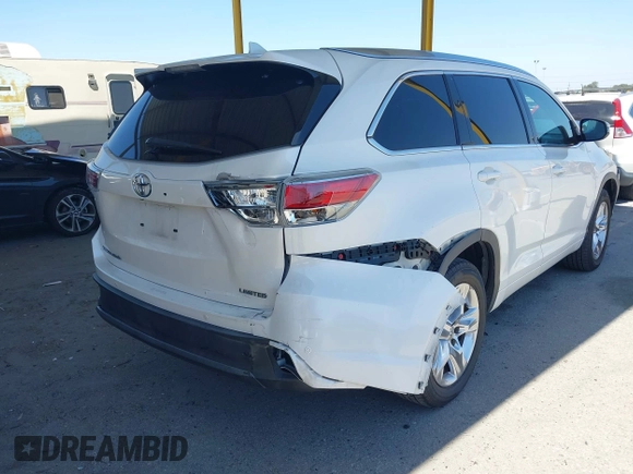 2015 Toyota Highlander Limited z VIN 5TDYKRFH0FS046559, wystawiony jako IAAI lot #42288804 z przebiegiem 106 643 mil mil oraz . Historia ofert i sprzedaży dostępna na DreamBid. Obrazek 4.