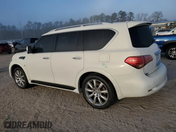 2014 Infiniti QX80 with VIN JN8AZ2NE1E9067174, listed as a Copart auction lot 43351525 with 115,255 mi miles and Salvage Title. Bid and sale history available at carsss.com. Image 2.