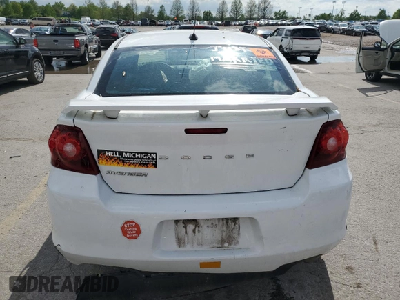 2012 Dodge Avenger SXT with VIN 1C3CDZCB5CN161720, listed as a Copart auction lot 54502795 with 47,307 mi miles and Clean Title. Bid and sale history available at carsss.com. Image 6.
