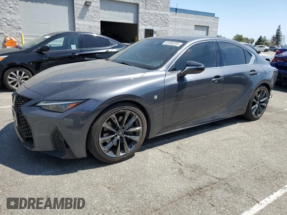 2022 Lexus IS 350 F Sport with VIN JTHGZ1B27N5055935, listed as a Copart auction lot 52050285 with 40,586 mi miles and Salvage title. Bid and sale history available at DreamBid. Image 1.