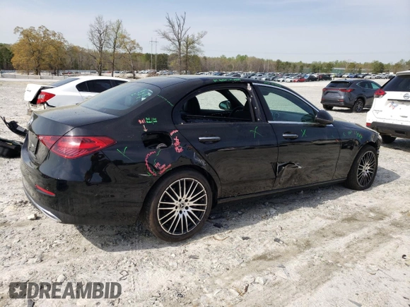 2024 Mercedes-Benz C 300 with VIN W1KAF4GB0RR210744, listed as a Copart auction lot 50205895 with 10,450 mi miles and Salvage Title. Bid and sale history available at carsss.com. Image 3.