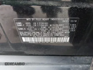 2017 Subaru Outback Premium with VIN 4S4BSADC5H3313211, listed as a IAAI auction lot 41906898 with 80,986 mi miles and . Bid and sale history available at DreamBid. Image 9.