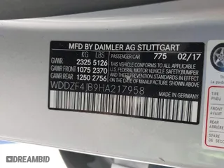 2017 Mercedes-Benz E-Class E 300 Luxury with VIN WDDZF4JB9HA217958, listed as a IAAI auction lot 41730841 with 89,910 mi miles. Bid and sale history available at carsss.com. Image 9.