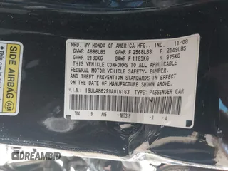 2009 Acura TL z VIN 19UUA86299A016163, wystawiony jako IAAI lot #41833116 z przebiegiem 193 064 mil mil oraz . Historia ofert i sprzedaży dostępna na DreamBid. Obrazek 9.