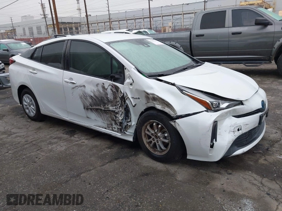 2021 Toyota Prius L Eco with VIN JTDKAMFU6M3150707, listed as a IAAI auction lot 41867272 with 55,499 mi miles and . Bid and sale history available at DreamBid. Image 1.