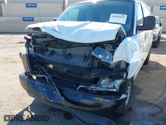 2023 Chevrolet Express Cargo with VIN 1GCWGAFP9P1211380, listed as a IAAI auction lot 42654475 with 58,429 mi miles and . Bid and sale history available at DreamBid. Image 6.