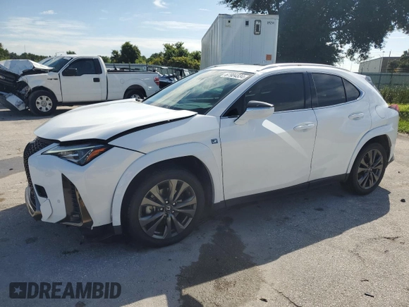 2022 Lexus UX with VIN JTHE3JBHXN2048153, listed as a Copart auction lot 67904334 with 50,346 mi miles and Salvage Title. Bid and sale history available at carsss.com. Image 1.
