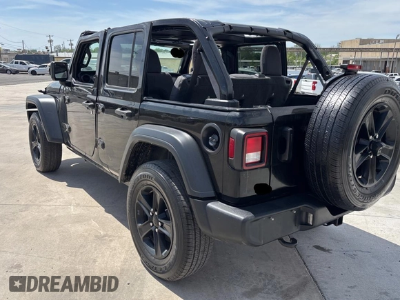 2023 Jeep Wrangler Sport S with VIN 1C4HJXDG2PW615754, listed as a Copart auction lot 53884255 with 34,427 mi miles and Clean Title. Bid and sale history available at DreamBid. Image 3.