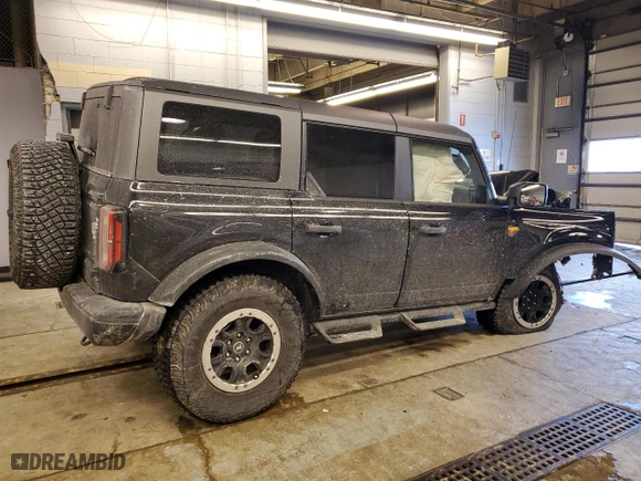 2024 Ford Bronco Badlands with VIN 1FMEE9BP2RLA25236, listed as a Copart auction lot 87832965 with 9,190 mi miles and Salvage Title. Bid and sale history available at carsss.com. Image 3.