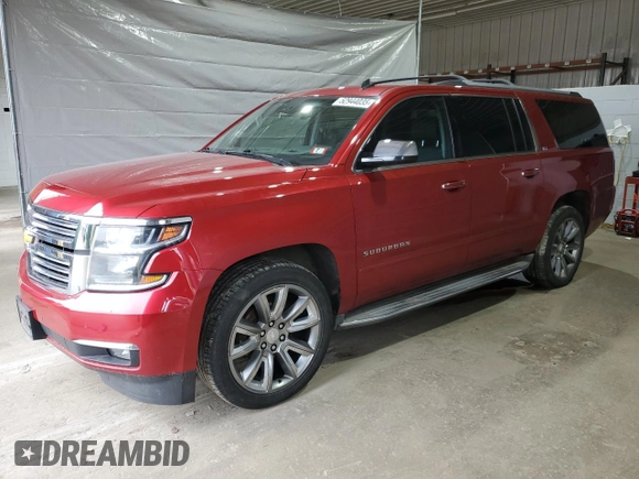 2015 Chevrolet Suburban LTZ with VIN 1GNSKKKC7FR299567, listed as a Copart auction lot 52944035 with 147,964 mi miles and Salvage Title. Bid and sale history available at DreamBid. Image 1.