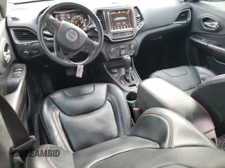 2019 Jeep Cherokee Trailhawk Elite with VIN 1C4PJMBX7KD360617, listed as a Copart auction lot 45765245 with 58,229 mi miles and Salvage Title. Bid and sale history available at carsss.com. Image 8.