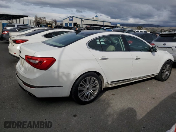 2014 Kia Cadenza Premium with VIN KNALN4D71E5132155, listed as a Copart auction lot 43482315 with 170,433 mi miles and Salvage Title. Bid and sale history available at carsss.com. Image 3.