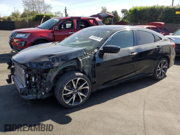 2018 Honda Civic Si with VIN 2HGFC1E51JH709059, listed as a Copart auction lot 52453615 with 90,917 mi miles and Salvage Title. Bid and sale history available at DreamBid. Image 1.