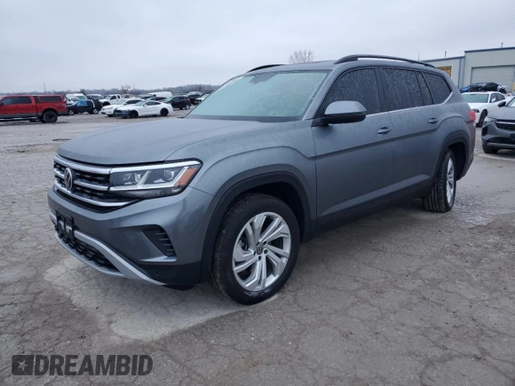 2023 Volkswagen Atlas SE with VIN 1V2JR2CA4PC537049, listed as a Copart auction lot 44129915 with 26,340 mi miles and Salvage title. Bid and sale history available at DreamBid. Image 1.
