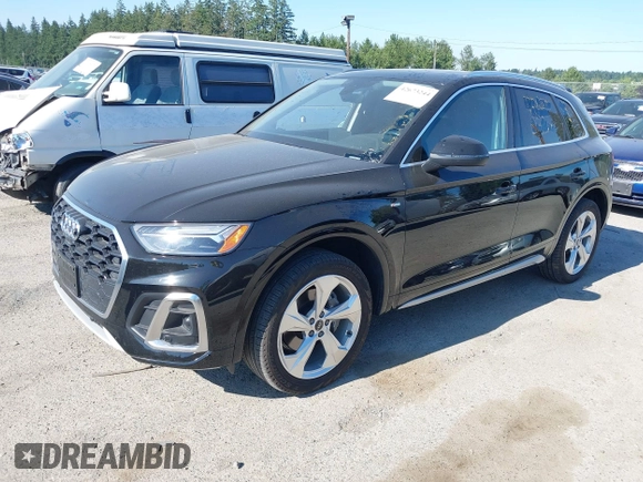 2022 Audi Q5 S line Premium Plus with VIN WA1EAAFY4N2042912, listed as a IAAI auction lot 42673244 with 32,597 mi miles and . Bid and sale history available at DreamBid. Image 22.