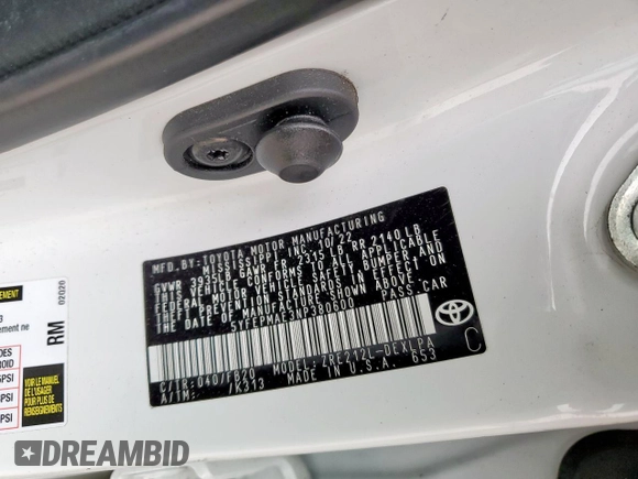 2022 Toyota Corolla LE with VIN 5YFEPMAE3NP380600, listed as a Copart auction lot 47675685 with 44,414 mi miles and Salvage Title. Bid and sale history available at DreamBid. Image 13.