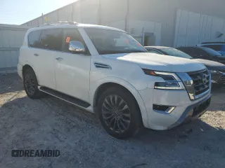 2023 Nissan Armada Platinum with VIN JN8AY2DB3P9831183, listed as a Copart auction lot 80939144 with 25,037 mi miles and Salvage Title. Bid and sale history available at carsss.com. Image 4.