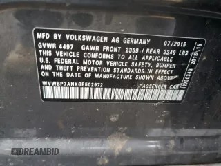 2016 Volkswagen CC Sport with VIN WVWBP7ANXGE502972, listed as a Copart auction lot 46179155 with 77,501 mi miles and Salvage Title. Bid and sale history available at DreamBid. Image 12.
