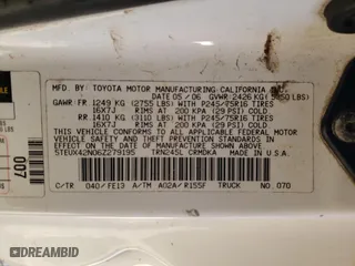 2006 Toyota Tacoma with VIN 5TEUX42N06Z279195, listed as a Copart auction lot 82888834 with 205,787 mi miles and Salvage Title. Bid and sale history available at carsss.com. Image 14.