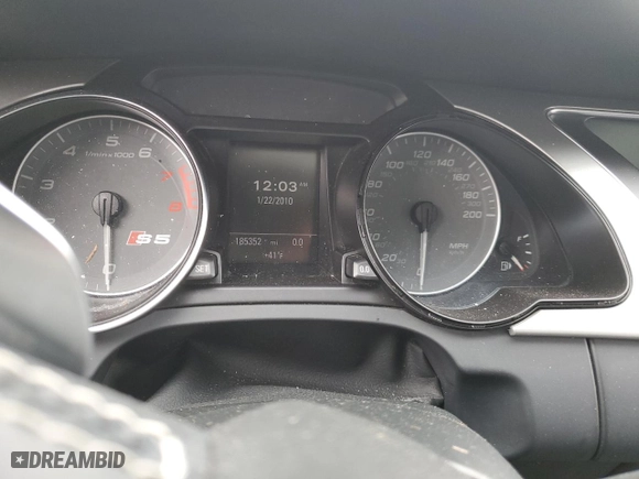 2012 Audi S5 Prestige with VIN WAUVVAFR3CA010472, listed as a Copart auction lot 42490315 with 185,352 mi miles and Salvage Title. Bid and sale history available at carsss.com. Image 9.
