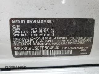 2015 BMW M3 with VIN WBS3C9C50FP804940, listed as a Copart auction lot 55555883 with 102,075 mi miles. Bid and sale history available at carsss.com. Image 12.