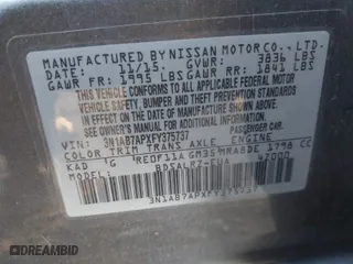 2015 Nissan Sentra S with VIN 3N1AB7APXFY375737, listed as a IAAI auction lot 41136926 with 187,757 mi miles. Bid and sale history available at carsss.com. Image 9.