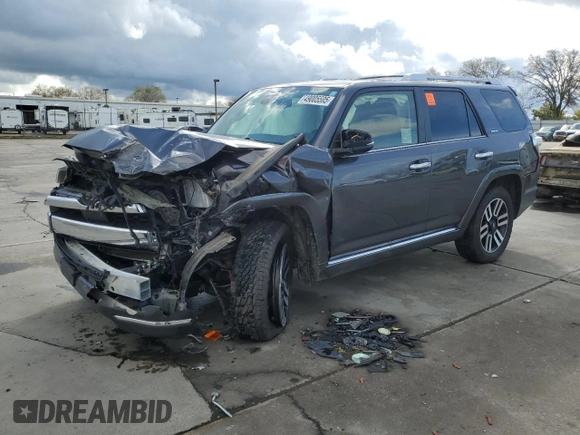 2021 Toyota 4Runner Limited with VIN JTEKU5JR3M5877545, listed as a Copart auction lot 49005505 with 105,372 mi miles and Salvage title. Bid and sale history available at DreamBid. Image 1.