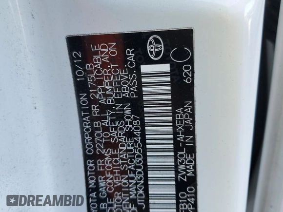 2013 Toyota Prius One z VIN JTDKN3DU3D5544087, wystawiony jako Copart lot #74431924 z przebiegiem 144 493 mil mil oraz Szkoda całkowita • Salvage title. Historia ofert i sprzedaży dostępna na DreamBid. Obrazek 13.