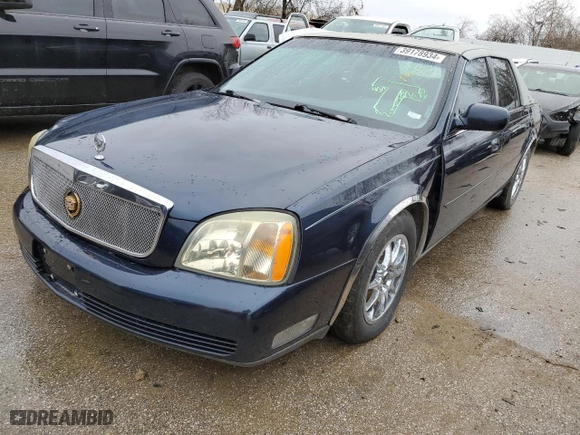 2002 Cadillac DeVille with VIN 1G6KD57Y62U182386, listed as a Copart auction lot 39178934 with 167,340 mi miles and Salvage Title. Bid and sale history available at carsss.com. Image 1.