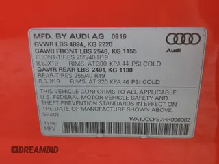 2017 Audi Q3 Premium Plus with VIN WA1JCCFS7HR006062, listed as a Copart auction lot 61395335 with 48,346 mi miles and Clean title. Bid and sale history available at DreamBid. Image 13.
