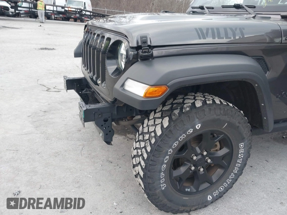 2021 Jeep Wrangler Unlimited Sport S with VIN 1C4HJXDN9MW822281, listed as a IAAI auction lot 41163183 with 23,665 mi miles and . Bid and sale history available at DreamBid. Image 17.