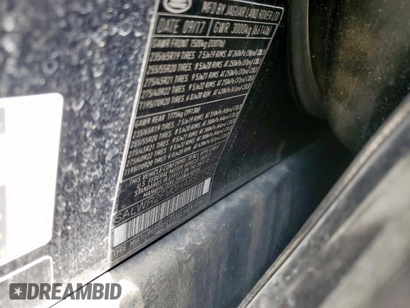 2017 Land Rover Range Rover Sport HSE with VIN SALWR2FV0HA692242, listed as a Copart auction lot 61453815 with 79,610 mi miles and Salvage title. Bid and sale history available at DreamBid. Image 13.