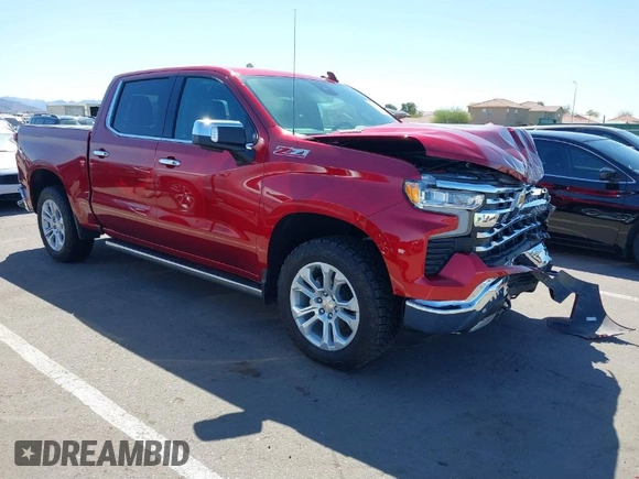2023 Chevrolet Silverado 1500 LTZ with VIN 1GCUDGE85PZ190638, listed as a IAAI auction lot 41829532 with 15,418 mi miles and . Bid and sale history available at DreamBid. Image 1.