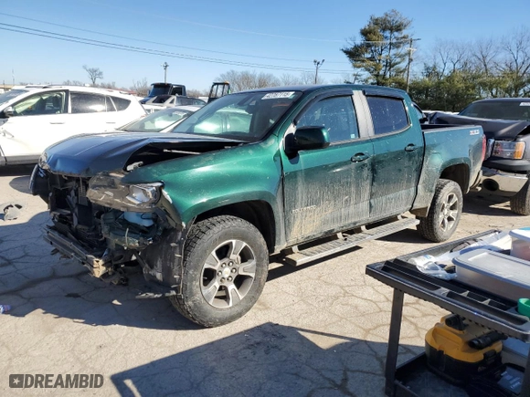2015 Chevrolet Colorado 4WD Z71 with VIN 1GCGTCE3XF1251671, listed as a Copart auction lot 42787115 with 55,778 mi miles and Salvage Title. Bid and sale history available at carsss.com. Image 1.