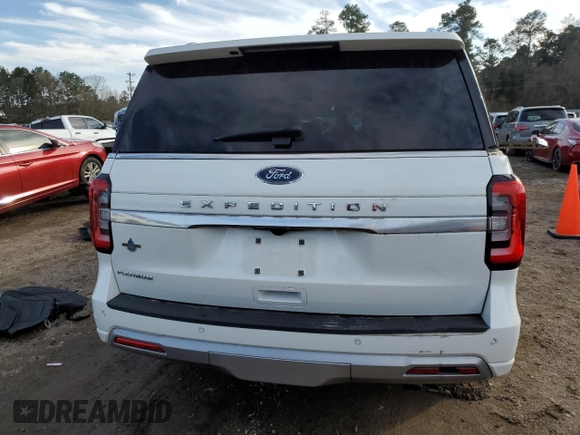 2023 Ford Expedition Platinum with VIN 1FMJU1M84PEA23756, listed as a Copart auction lot 42964505 with 22,613 mi miles and Salvage Title. Bid and sale history available at carsss.com. Image 6.