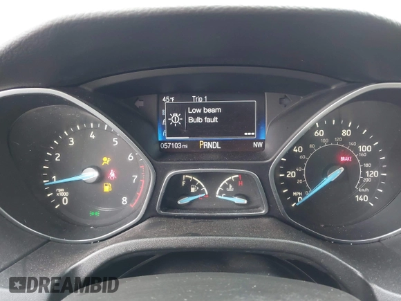 2015 Ford Focus SE with VIN 1FADP3F26FL299112, listed as a IAAI auction lot 41492446 with 57,103 mi miles. Bid and sale history available at carsss.com. Image 7.