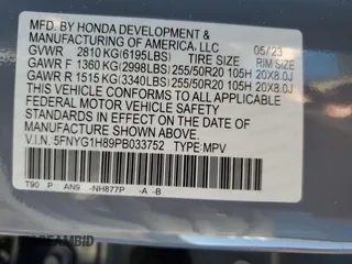 2023 Honda Pilot Elite with VIN 5FNYG1H89PB033752, listed as a Copart auction lot 86025924 with 31,547 mi miles and Salvage Title. Bid and sale history available at carsss.com. Image 15.