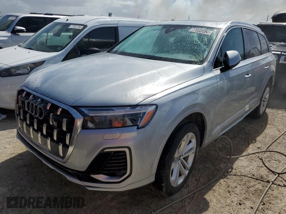 2025 Audi Q7 with VIN WA1AVBF7XSD004391, listed as a Copart auction lot 77033584 with 1,313 mi miles and Non repairable. Bid and sale history available at DreamBid. Image 1.