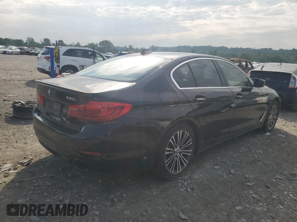 2018 BMW 5 Series 530i xDrive with VIN WBAJA7C55JWA74479, listed as a Copart auction lot 59689085 with 114,329 mi miles and Salvage title. Bid and sale history available at DreamBid. Image 3.
