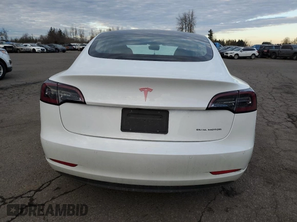 2021 Tesla Model 3 Long Range with VIN 5YJ3E1EB0MF938991, listed as a Copart auction lot 87488384 with Not Provided miles and Salvage Title. Bid and sale history available at carsss.com. Image 6.