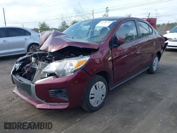 2023 Mitsubishi Mirage G4 ES with VIN ML32FUFJ8PHF02013, listed as a IAAI auction lot 41710732 with 21,919 mi miles. Bid and sale history available at carsss.com. Image 17.