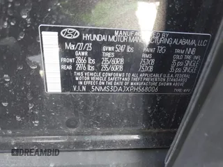 2023 Hyundai Santa Fe SEL with VIN 5NMS3DAJXPH568006, listed as a IAAI auction lot 41897908 with 31,375 mi miles and . Bid and sale history available at DreamBid. Image 9.