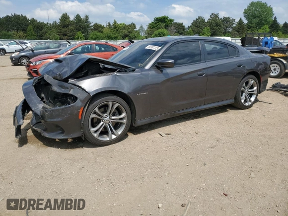 2021 Dodge Charger R/T with VIN 2C3CDXCT7MH613111, listed as a Copart auction lot 56367725 with 77,374 mi miles and Salvage title. Bid and sale history available at DreamBid. Image 1.