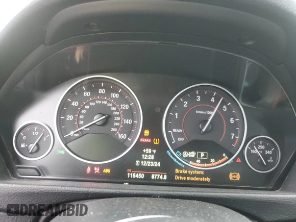 2014 BMW 3 Series 328i xDrive with VIN WBA3G7C5XEKN37654, listed as a Copart auction lot 86345984 with 115,450 mi miles and Salvage Title. Bid and sale history available at carsss.com. Image 9.