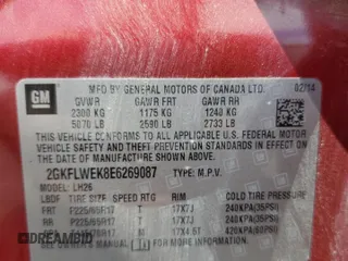 2014 GMC Terrain SLE z VIN 2GKFLWEK8E6269087, wystawiony jako Copart lot #62732105 z przebiegiem 177 977 mil mil oraz Czysty tytuł • Clean title. Historia ofert i sprzedaży dostępna na DreamBid. Obrazek 13.