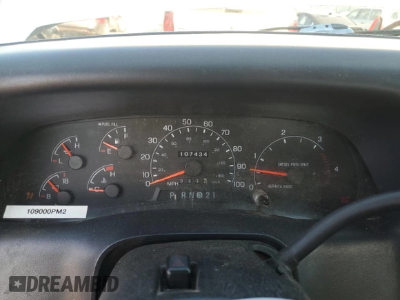 2000 Ford Super Duty F-250 XL with VIN 1FTNF20F7YED68355, listed as a Copart auction lot 75050664 with 107,434 mi miles and Salvage Title. Bid and sale history available at carsss.com. Image 9.