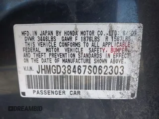 2007 Honda Fit с VIN JHMGD38467S062303, выставлен на аукционе IAAI как лот 41033089 с пробегом 270 488 миль миль и . История ставок и продаж доступна на DreamBid. Изображение 9.