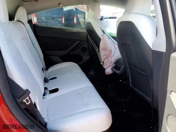 2023 Tesla Model Y Long Range with VIN 7SAYGDEE9PF832221, listed as a Copart auction lot 43873335 with 20,169 mi miles and Salvage Title. Bid and sale history available at carsss.com. Image 10.
