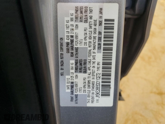 2013 Mazda CX-5 Sport with VIN JM3KE2BE6D0110272, listed as a Copart auction lot 57570725 with 124,475 mi miles and Salvage title. Bid and sale history available at DreamBid. Image 13.