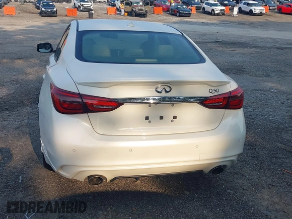 2023 Infiniti Q50 Luxe with VIN JN1EV7BP6PM512345, listed as a IAAI auction lot 42388297 with 11,204 mi miles and . Bid and sale history available at DreamBid. Image 16.